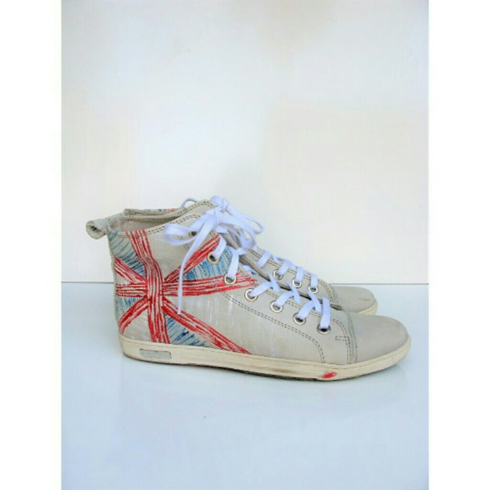 Felmini Leather Union Jack High Top Sneakers 10